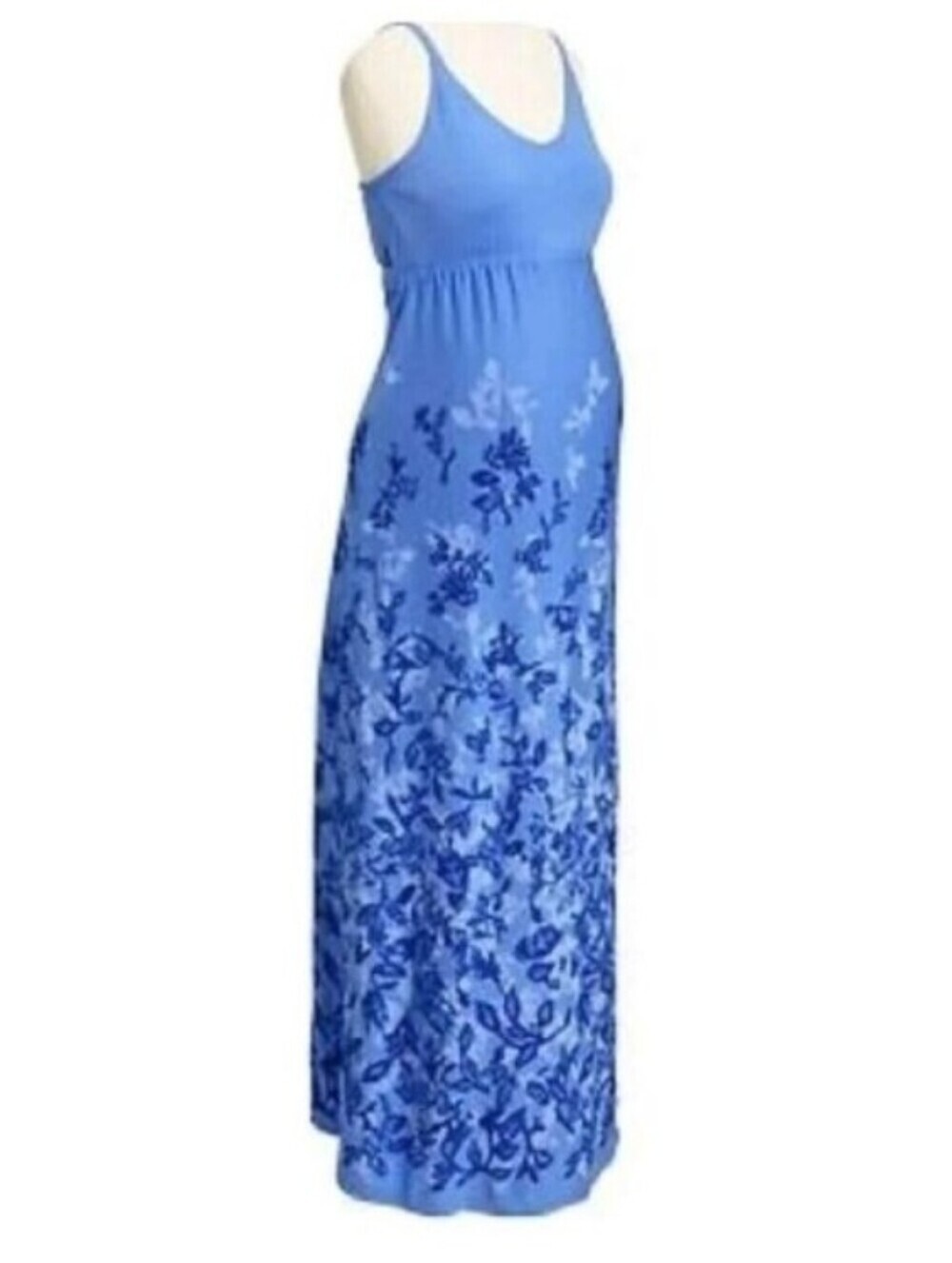 Old Navy Blue Floral Sleeveless Maternity Maxi Dress Sundress Size XS